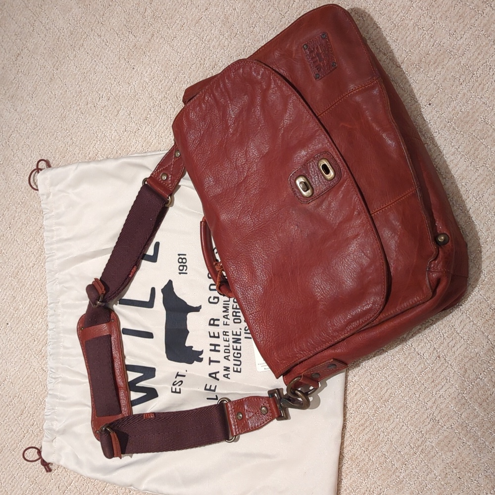 NWT Will Leather Goods Men's Leather Briefcase / Messenger Bag